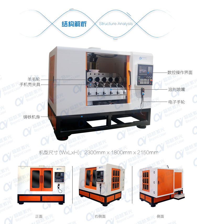 手機(jī)殼3D六軸自動化擦拭機(jī)展示